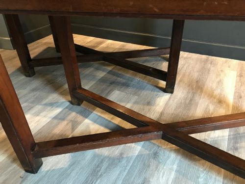 PAIR OF MAHOGANY TABLES X FRAME STRETCHERS C1900 - ADDITIONAL PHOTO 2