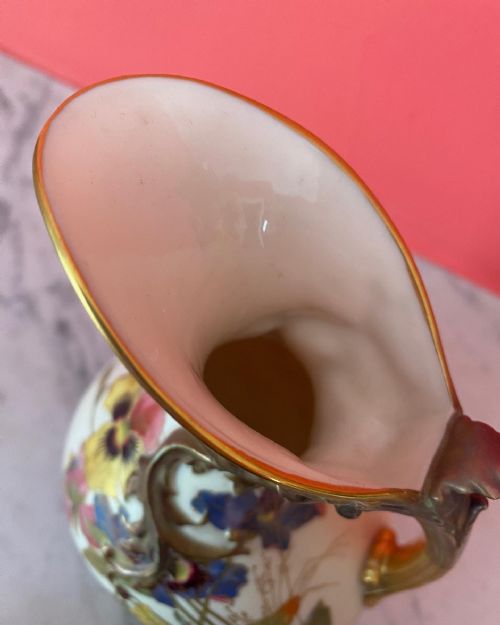 A SUPERB ROYAL WORCESTER EWER 1890 PUCE MARK - ADDITIONAL PHOTO 23