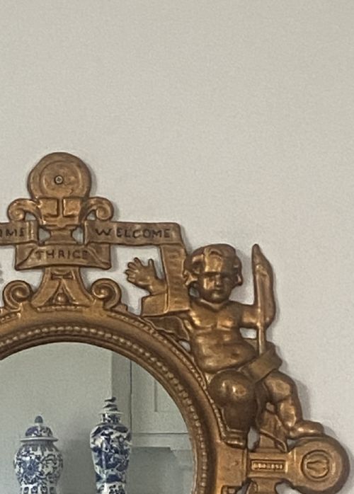 A RARE COALBROOKDALE CAST IRON MIRROR WITH MOTTO - ADDITIONAL PHOTO 1