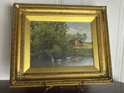 Pretty Little Oil on Board, Indistictly Signed
