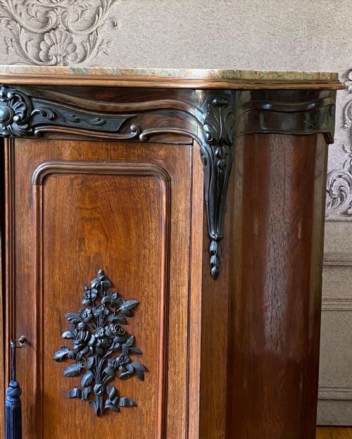 FRENCH ROSEWOOD PIER CABINET WITH EBONY DETAIL MOUNTS C1850 - ADDITIONAL PHOTO 7