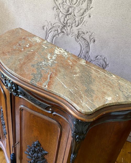 FRENCH ROSEWOOD PIER CABINET WITH EBONY DETAIL MOUNTS C1850 - ADDITIONAL PHOTO 8