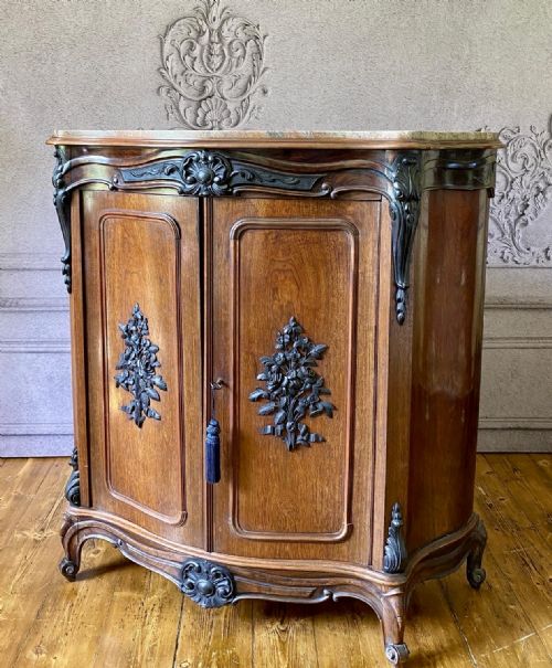 FRENCH ROSEWOOD PIER CABINET WITH EBONY DETAIL MOUNTS C1850 - ADDITIONAL PHOTO 10