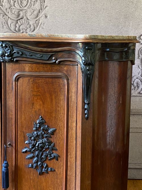 FRENCH ROSEWOOD PIER CABINET WITH EBONY DETAIL MOUNTS C1850 - ADDITIONAL PHOTO 2