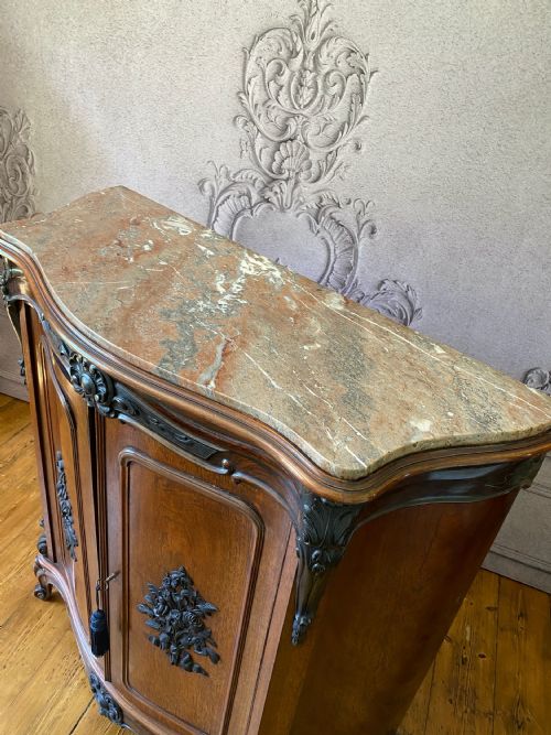 FRENCH ROSEWOOD PIER CABINET WITH EBONY DETAIL MOUNTS C1850 - ADDITIONAL PHOTO 3
