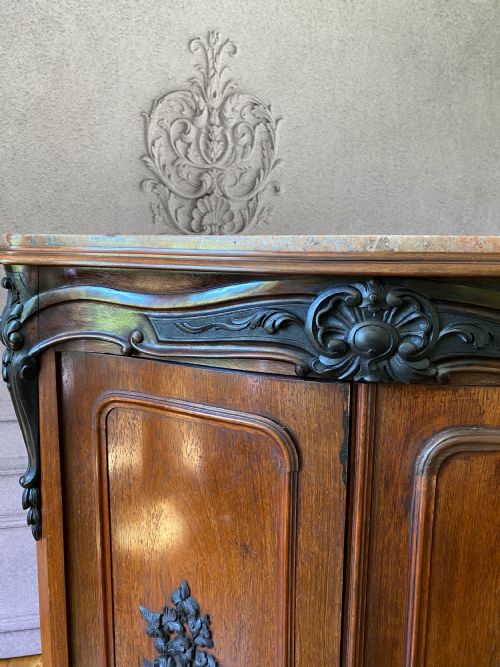 FRENCH ROSEWOOD PIER CABINET WITH EBONY DETAIL MOUNTS C1850 - ADDITIONAL PHOTO 5