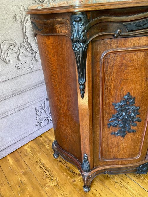 FRENCH ROSEWOOD PIER CABINET WITH EBONY DETAIL MOUNTS C1850 - ADDITIONAL PHOTO 6