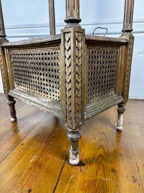 A FRENCH EMPIRE TWO TIERED CANED GILTWOOD JARDINERE STAND C1810 - ADDITIONAL PHOTO 6