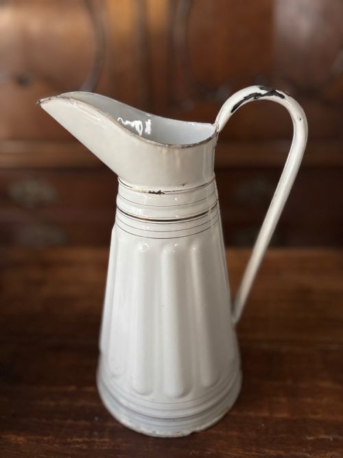 A LARGE FRENCH ENAMELWARE WATER JUG 395 CM - ADDITIONAL PHOTO 1