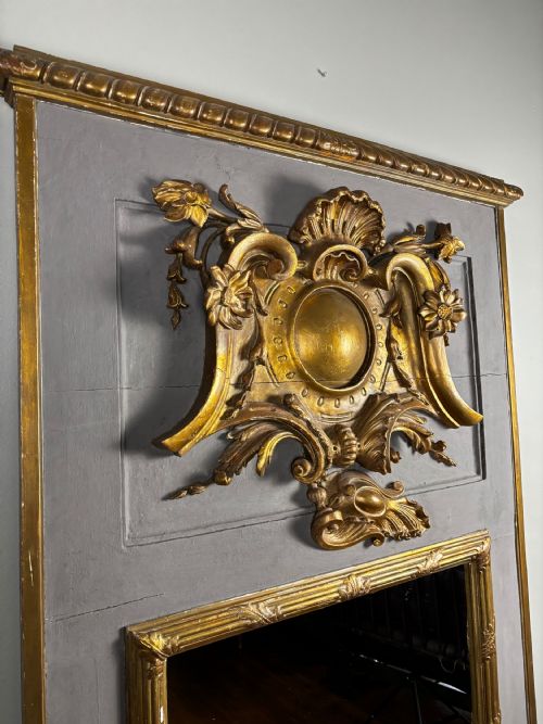 AN IMPRESSIVE LOUIS XVI STYLE TRUMEAU MIRROR C 1870 - ADDITIONAL PHOTO 7