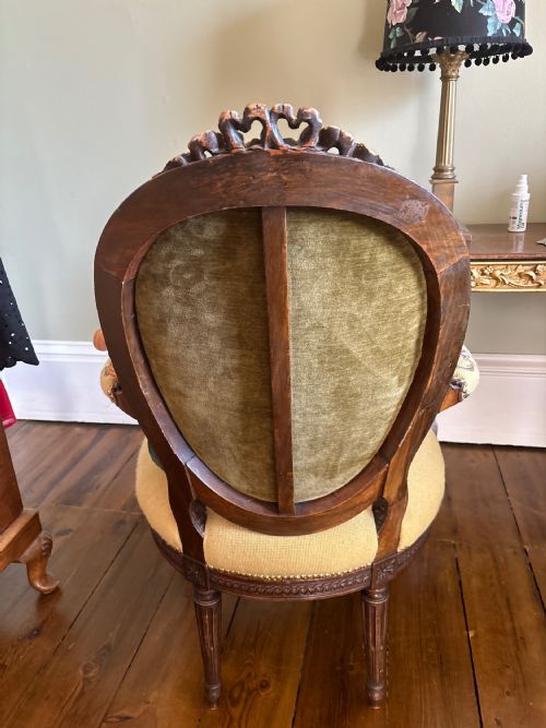 FRENCH OPEN ARMCHAIR WITH NEEDLEPOINT TAPESTRY PANELS - ADDITIONAL PHOTO 6