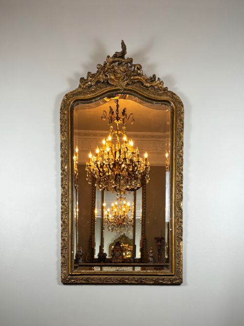 LARGE FRENCH LOUIS PHILLIPE GILTWOOD MIRROR C 1850 - ADDITIONAL PHOTO 2