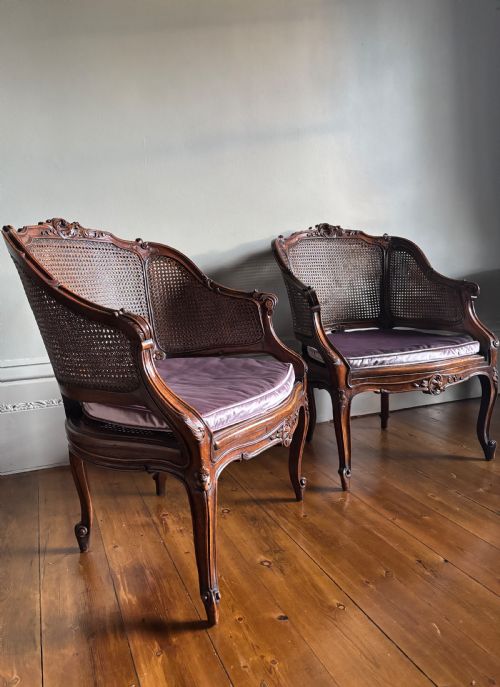A PAIR OF LOUIS XV STYLE BERGERE ARMCHAIRS C18901910 - ADDITIONAL PHOTO 6
