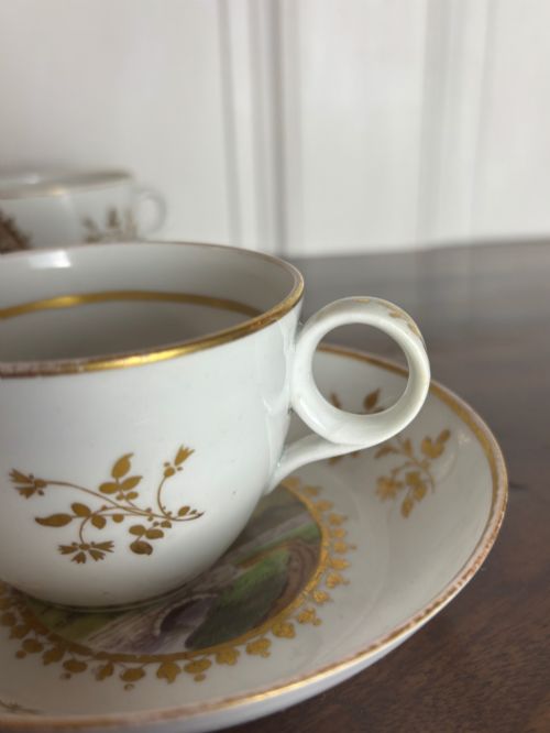 A PAIR OF 1ST PERIOD MINTON PATTERN NO 58 CUPS SAUCERS LANDSCAPES - ADDITIONAL PHOTO 8