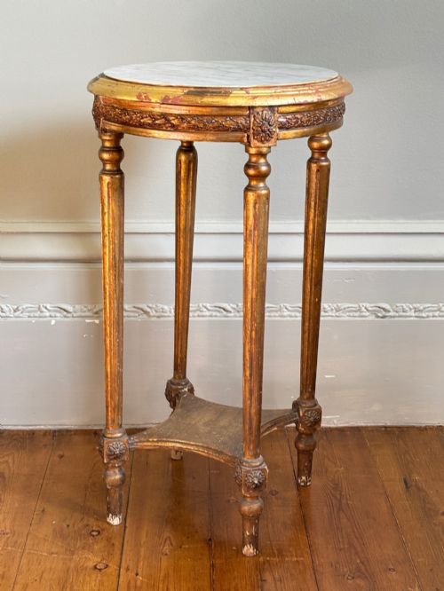 A FRENCH GILTWOOD MARBLE SIDE TABLE C1820 - ADDITIONAL PHOTO 1