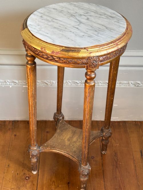 A FRENCH GILTWOOD MARBLE SIDE TABLE C1820 - ADDITIONAL PHOTO 2