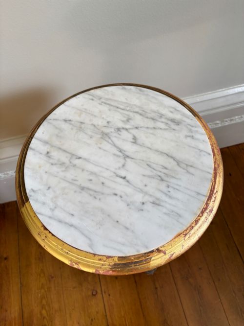 A FRENCH GILTWOOD MARBLE SIDE TABLE C1820 - ADDITIONAL PHOTO 3