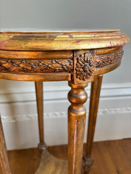 A FRENCH GILTWOOD MARBLE SIDE TABLE C1820 - ADDITIONAL PHOTO 5