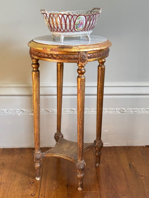 A FRENCH GILTWOOD MARBLE SIDE TABLE C1820 - ADDITIONAL PHOTO 6