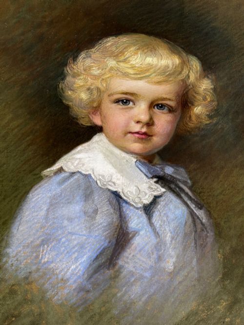 PASTEL PORTRAIT OF A BOY BY NOTED ARTIST EMILY EYRES C1900 - ADDITIONAL PHOTO 2