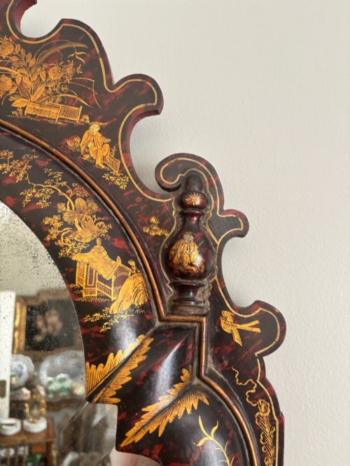 A PAIR OF QUEEN ANNE STYLE CHINOISERIE MIRRORS C 1880 - ADDITIONAL PHOTO 13
