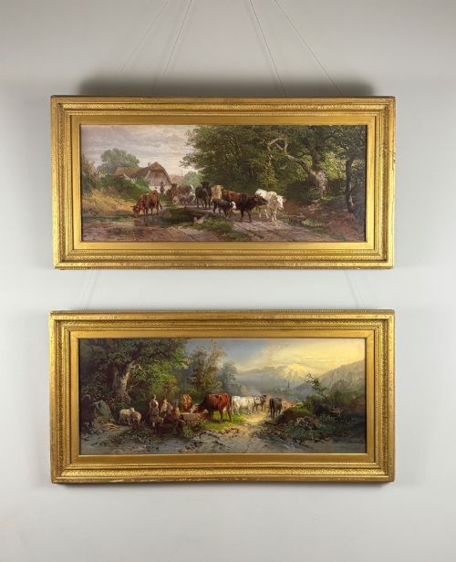 A Pair of Oils by Johann Friedrich Voltz