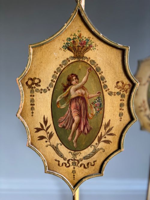 A PAIR OF HEPPLEWHITE POLE SCREENS ON SPADE FEET C1820 - ADDITIONAL PHOTO 9