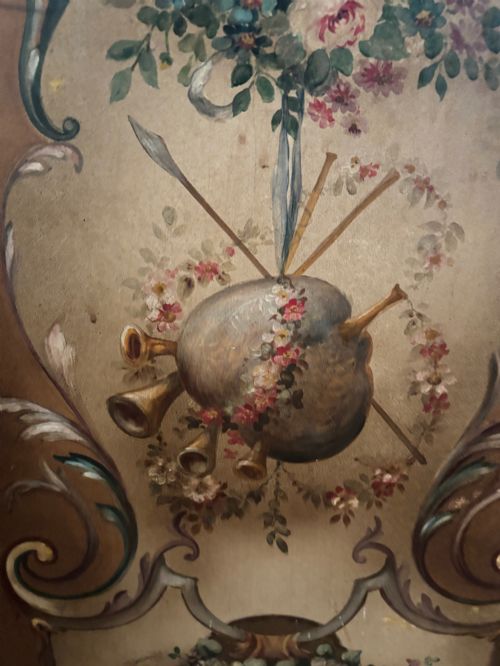 A FRENCH 3 FOLD WALNUT SCREEN WITH THE PANELS WITH PASTORAL SCENES C1900 - ADDITIONAL PHOTO 7