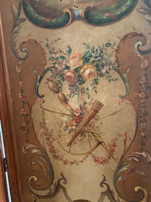 A FRENCH 3 FOLD WALNUT SCREEN WITH THE PANELS WITH PASTORAL SCENES C1900 - ADDITIONAL PHOTO 9