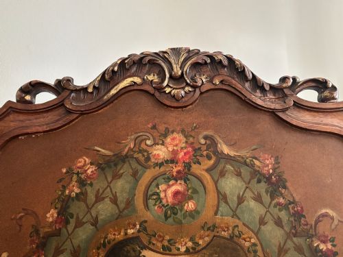 A FRENCH 3 FOLD WALNUT SCREEN WITH THE PANELS WITH PASTORAL SCENES C1900 - ADDITIONAL PHOTO 10