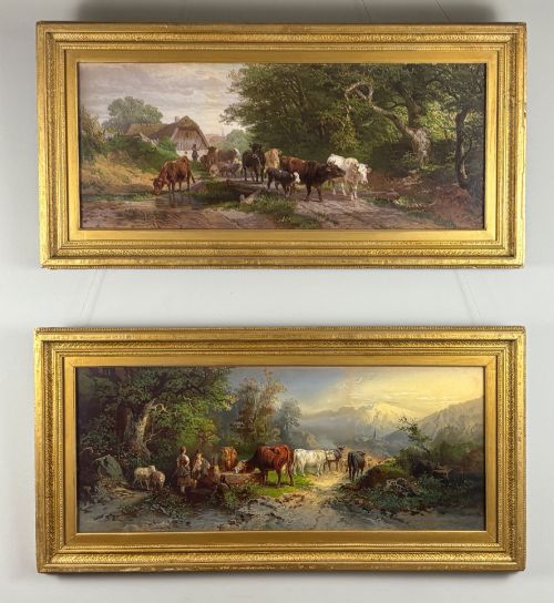 A Pair of Oils by Johann Friedrich Voltz