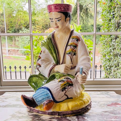A Large Italian Polychrome Figure of a Mandarin Scholar