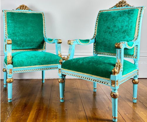 A Pair of French Open Armchairs C1850