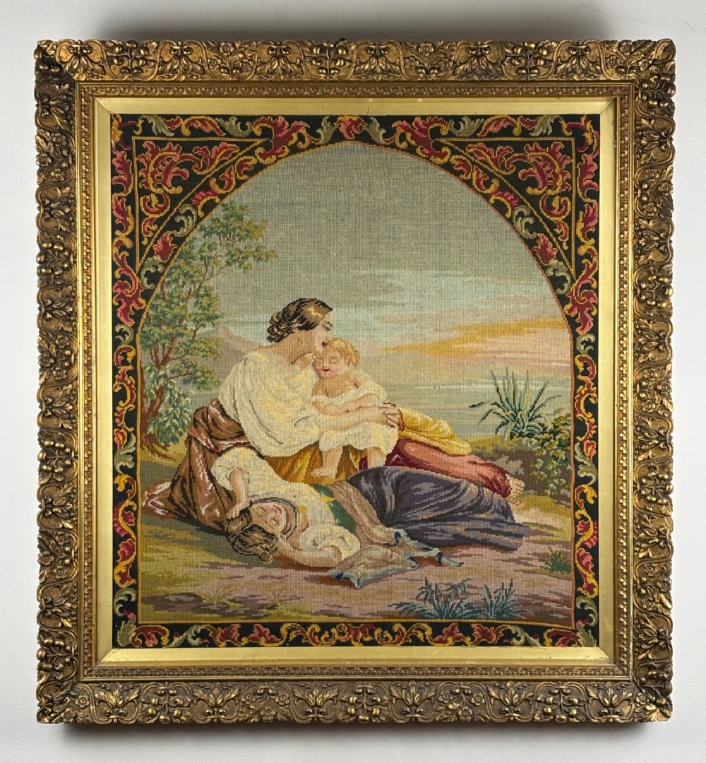 Large Victorian Berlin Needlepoint with Giltwood Frame