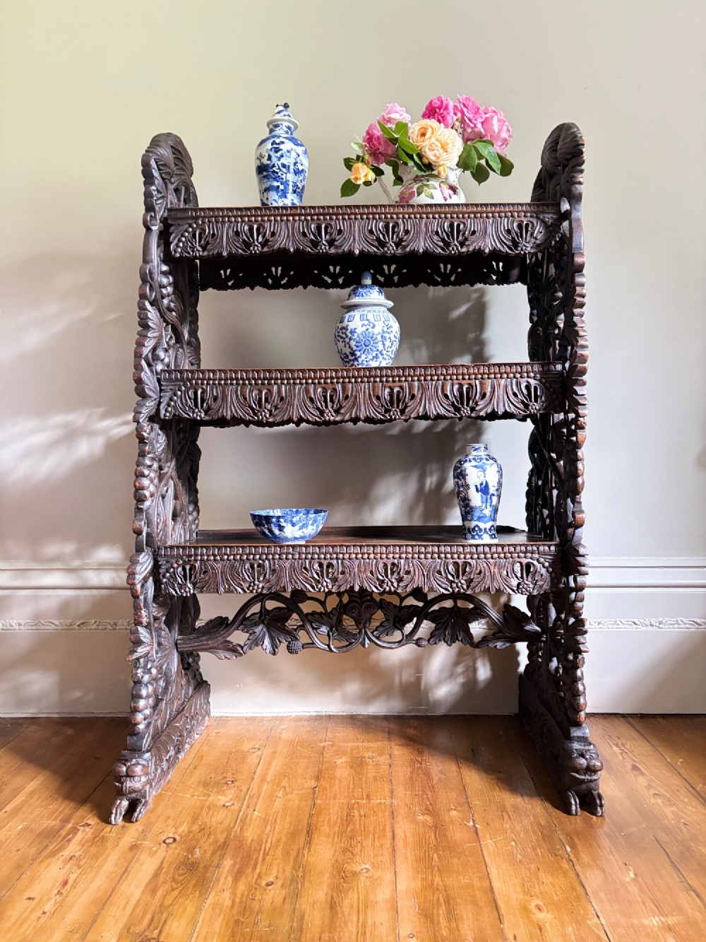 A Set of Large Anglo Indian Padauk Shelves C 1850