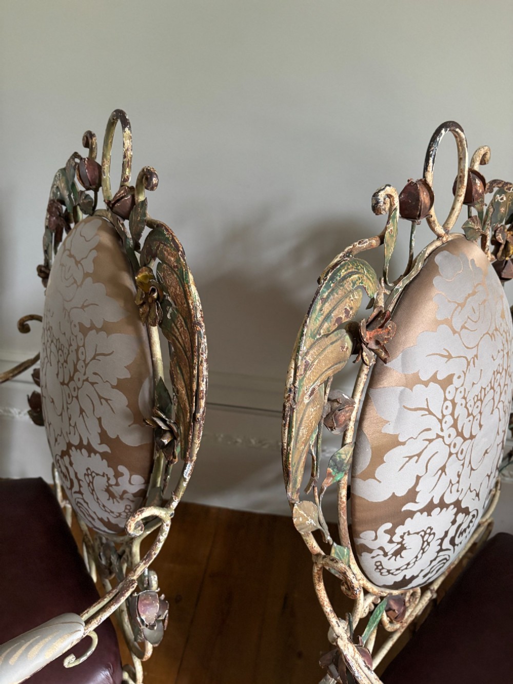 A Pair of French Wrough Iron Riviera Arm Chairs View II