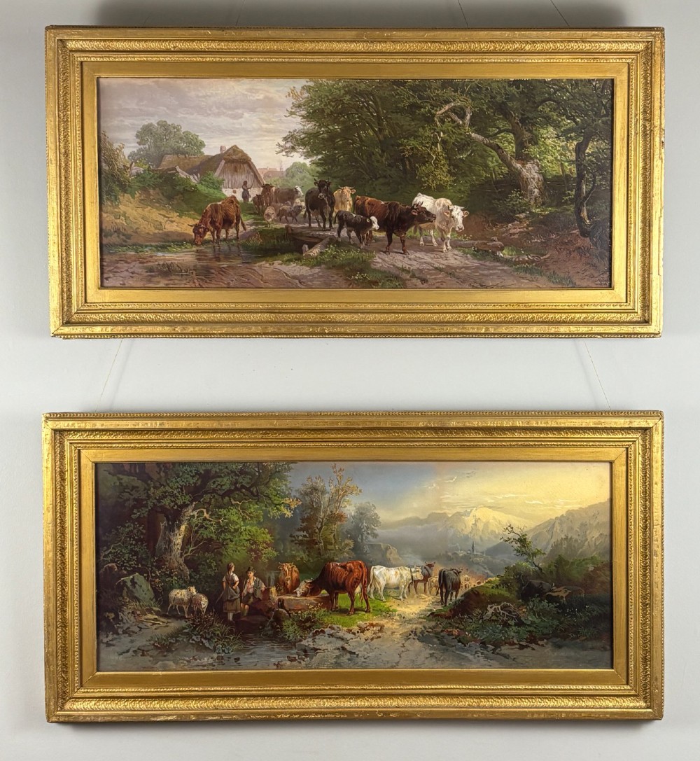 A Pair of Oils by Johann Friedrich Voltz