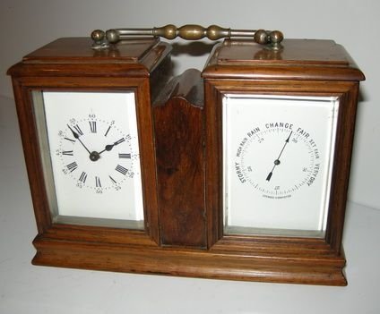 Antique Carriage Clock Barometer Combination