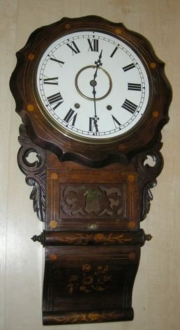Antique Marquetry Dropdial Wall Clock