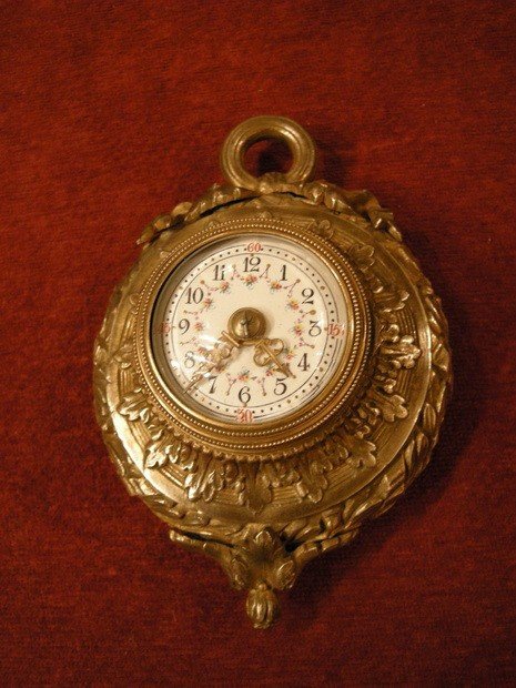 Antique Minature Cartel Wall Clock