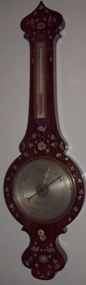 A Mother-of-pearl Inlaid Banjo Wheel Barometer
