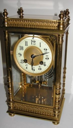 Antique Four Glass Mantel Clock