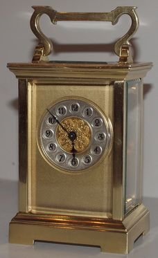 Antique Carriage Clock with Gilt Mask