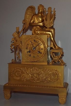 A Charles X Period Ormolu Bronze Mantel Clock