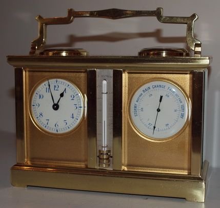Antique Carriage Clock Barometer Combination