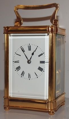 French Gilded Cased Striking Carriage Clock