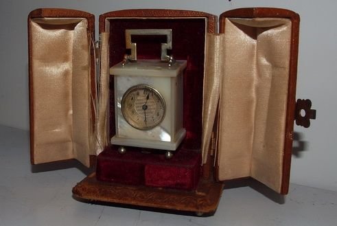 Minature Abalone Carriage Clock and Box