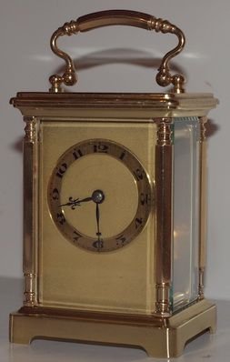 French Gilt Dial Carriage Clock