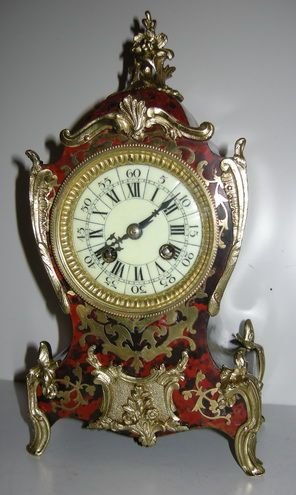 French Boulle Tortoishell Mantel Clock