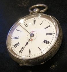 Victorian Ladies Silver Pocket Watch